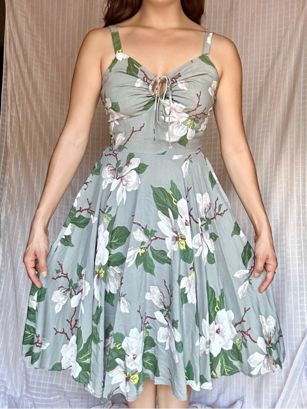 Floral Tie-Front Fit & Flare Magnolia Dress